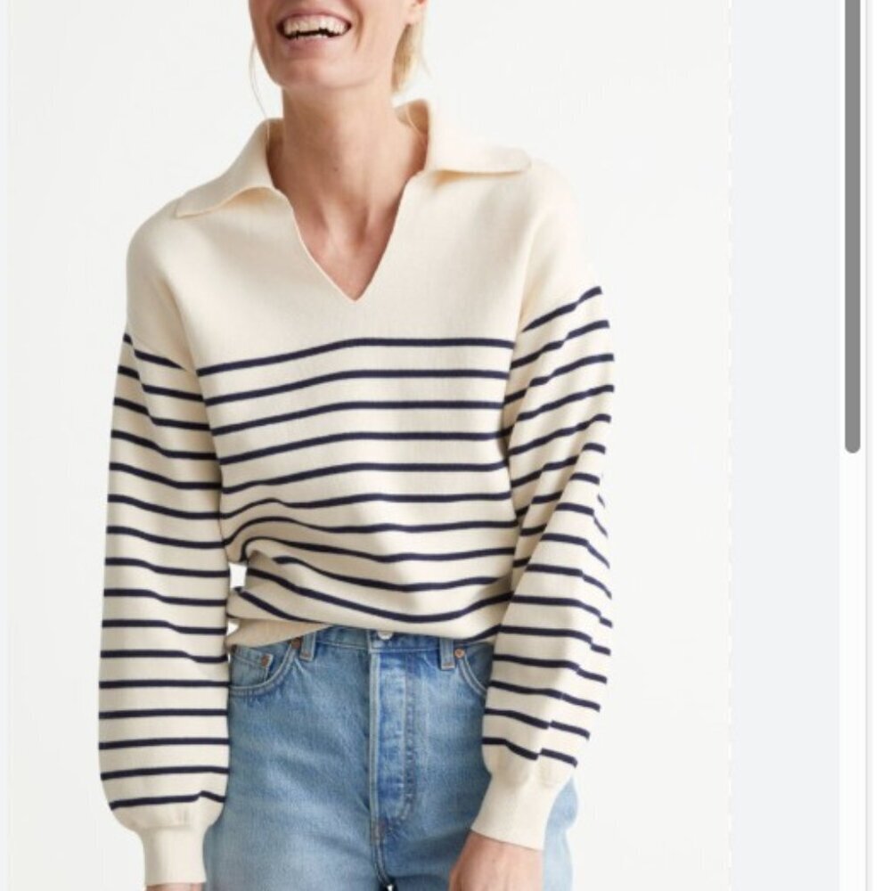 & Other Stories Relaxed Breton Striped Sweater. S